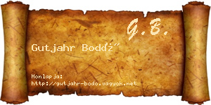 Gutjahr Bodó névjegykártya